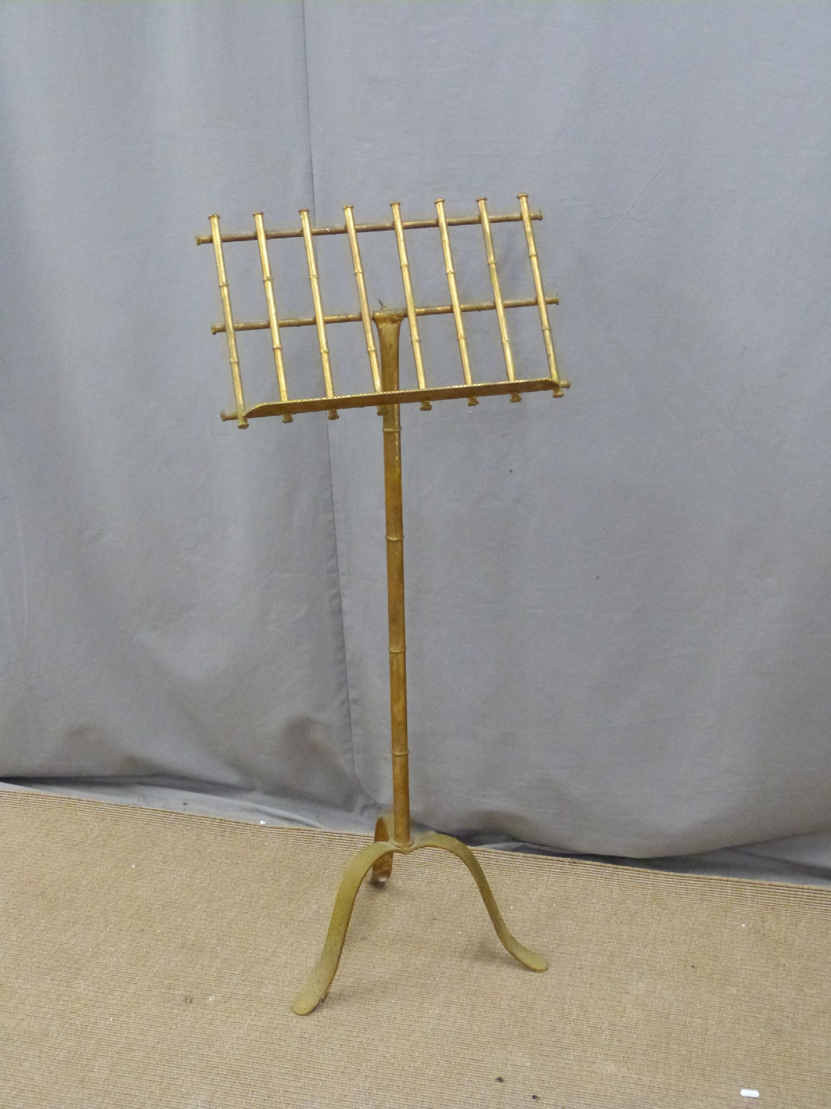 Gilded faux bamboo easel or music stand, height 120cm - Image 2 of 2