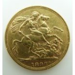 1895 Queen Victoria veiled head gold full sovereign