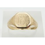 A 9ct gold signet ring, 2.8g, size Q