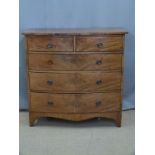 Victorian mahogany bow fronted chest of two over three graduated drawers, W107 x D52 x H103cm