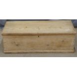 C19th pine blanket box, W92 x D39 x H30cm