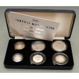 Royal Mint 1998 'Family Silver' collection comprising six coins including the Britannia