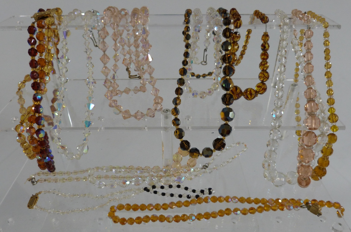 A collection of beaded necklaces including Art Deco crystal examples - Image 2 of 2