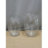 Two large contemporary glass vases, height of larger 53cm