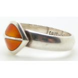 David Andersen, Norway silver ring set with enamel, size M