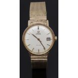 Omega De Ville gentleman's automatic wristwatch with date aperture, gold hands, two-tone baton