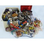 A large collection of costume jewellery including necklaces, bracelets etc