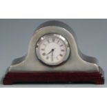 Mappin & Webb hallmarked silver novelty miniature mantel clock, London 1993, length 11cm