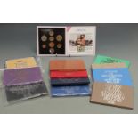 Royal Mint UK brilliant uncirculated coin sets in presentation packs 1972 through to 1990