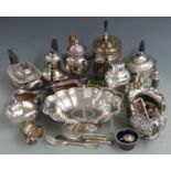 Silver plated ware to include Christofle, Mappin & Webb, spirit kettle, cocktail shaker etc