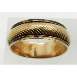 Victorian rose gold mourning ring, 4.8g, size Q