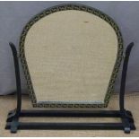 Arch topped mirror with painted swing frame, height 68cm