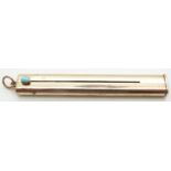 Sampson Mordan propelling pencil with turquoise cabochon, marked S.Mordan & Co. and also dated 1901,