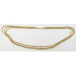 A triple strand 9ct gold rope twist necklace, 6.7g