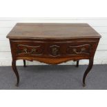 19thC French mahogany Serpentine fronted hall table raised on cabriole legs 103 x 55 x 76cm