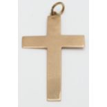 A 9ct rose gold cross, 3.3g, length 4cm