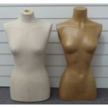 Two female shop display mannequins, 70cm tall