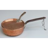 Victorian copper jam pan and cover with cast iron handles and impressed Benham & Sons, 'M'