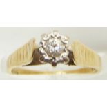 COLLECTING  An 18ct gold ring set with a diamond of approximately 0.2ct, 3.3g, size L