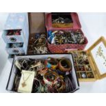 A large collection of costume jewellery including rings, necklaces etc