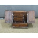 19thC or early 20thC stationery box or letter rack, W35 x D22 x H34cm