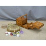 A collection of enamel animal trinket boxes together with a vizagapatam inlaid desk set