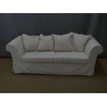 Striped upholstered sofa 206cm wide