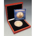 London Mint Office 'Worlds Largest Britannia' gold plated proof like 300g coin 425/999, in deluxe