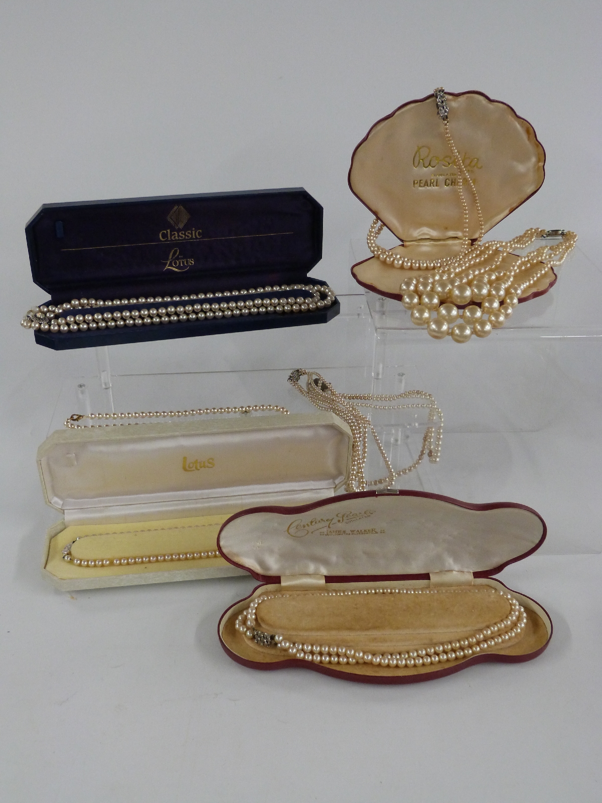 A collection of costume jewellery including faux pearls, Lucite brooch, silver pendant, boxes etc - Image 2 of 3