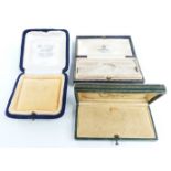 Vintage Mappin & Webb jewellery box, Sanders velvet jewellery box, and another vintage jewellery