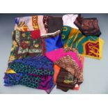 A collection of ladies scarves to include Fenn, Wright and Manson, Stephen Burrows silk and devoré