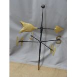 Georgian / Victorian wrought iron weather vane with hollow arrow shaped pointer, height 100cm