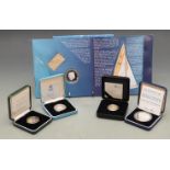 Five silver proof commemorative coins including the Australia II Americas Cup Victory 1983-2008