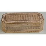 George V hallmarked silver gilt table top engine turned snuff box with gilt interior and inscription