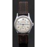 Favre-Leuba gentleman's wristwatch with subsidiary seconds dial, blued hands, Arabic numerals,