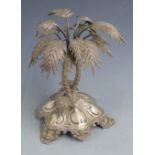 Victorian Elkington or similar silver plated palm tree centrepiece engraved 'From Jones Sewing
