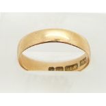 Victorian 18ct gold wedding band/ ring, Birmingham 1897, size N, 2g.