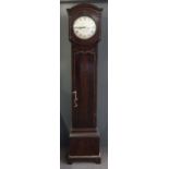 Maple, London early 20thC longcase clock, the silvered Roman dial signed Maple, London, the eight