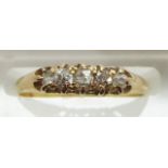 Victorian 18ct gold ring set with old cut diamonds, 2.0g, size N