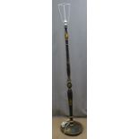 Japanned and lacquered standard lamp height 157cm.