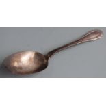 Georg Jensen Danish white metal Rose pattern serving spoon with silver marks for 1922 and maker's