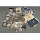 A collection of crowns etc, includes some cased and presentation packed coins