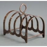 George VI hallmarked silver five bar toast rack, Birmingham 1944 maker Charles S Green & Co Ltd,