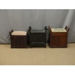 Three various piano stools