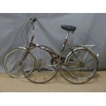 Folding Kingpin bicycle and two possibly 19thC wheels