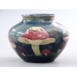 Moorcroft vase decorated in the Claremont pattern, signed to base, H12.5cm Diameter 16cm