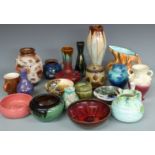 Large collection of Studio, retro and continental pottery including Ault, Moorcroft and Royal