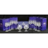 Ten Edinburgh Crystal cut glass drinking glasses, comprising four sherry, four large wine and two