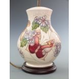 Moorcroft large table lamp decorated with butterflies, H40cm