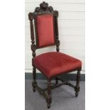 Victorian carved oak hall chair